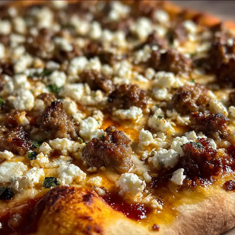 Hot Sausage Feta Honey Pizza: A Flavorful Delight!