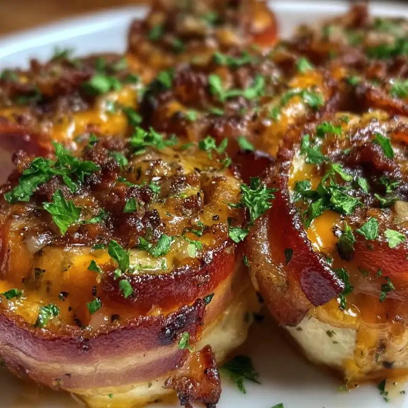 Garlic Butter Bacon Roll-Ups
