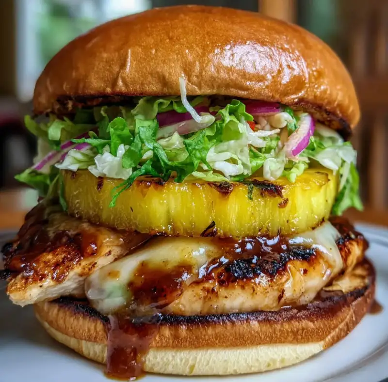 Hawaiian Pineapple Chicken Burge