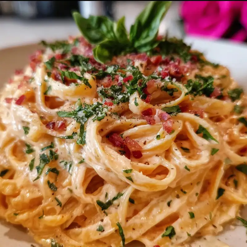 Delicious Creamy Pink Alfredo Pasta Recipe