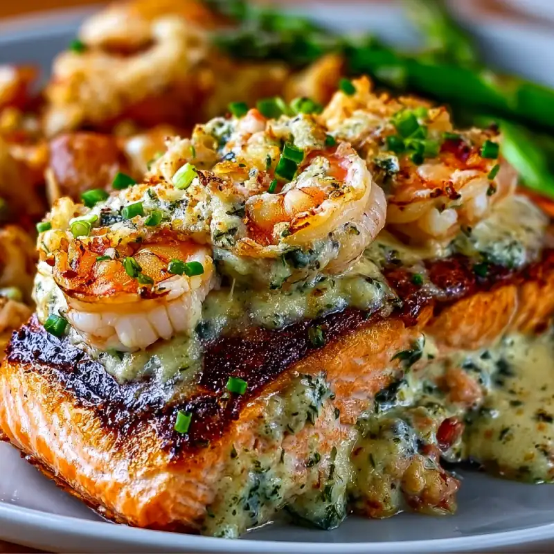 Crab & Shrimp Stuffed Salmon