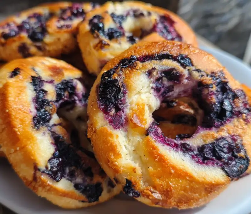 Protein Bagels with Blueberry Swirl