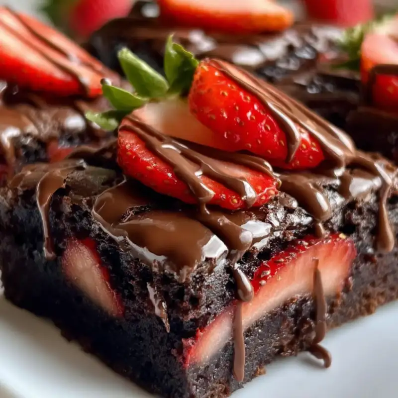 Covered Strawberry Brownies