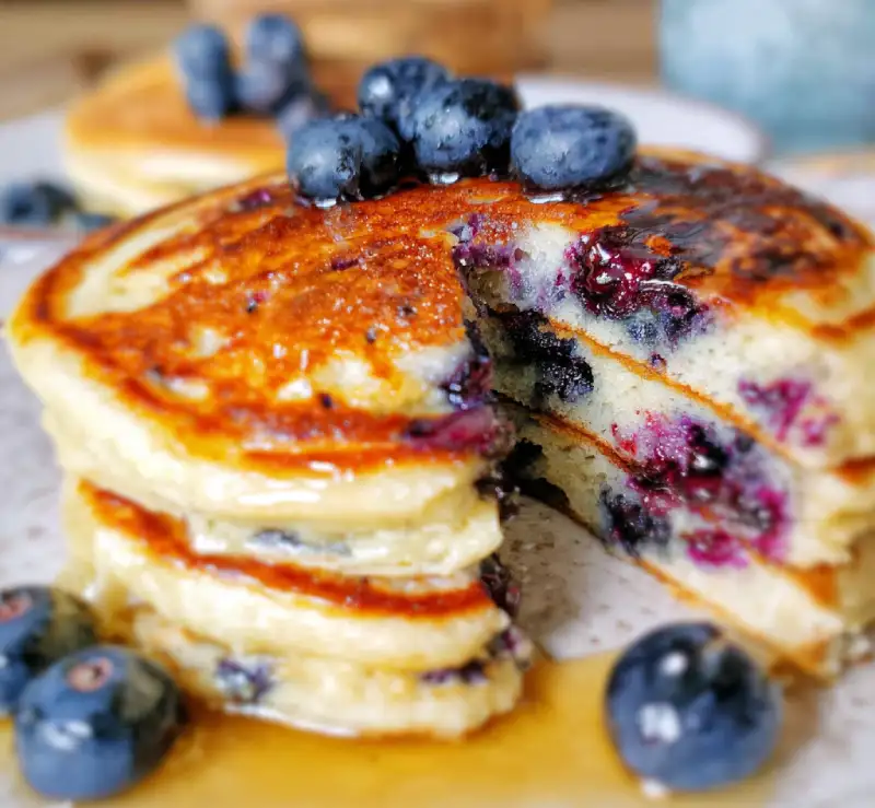 Greek Yogurt Blueberry Pancakes