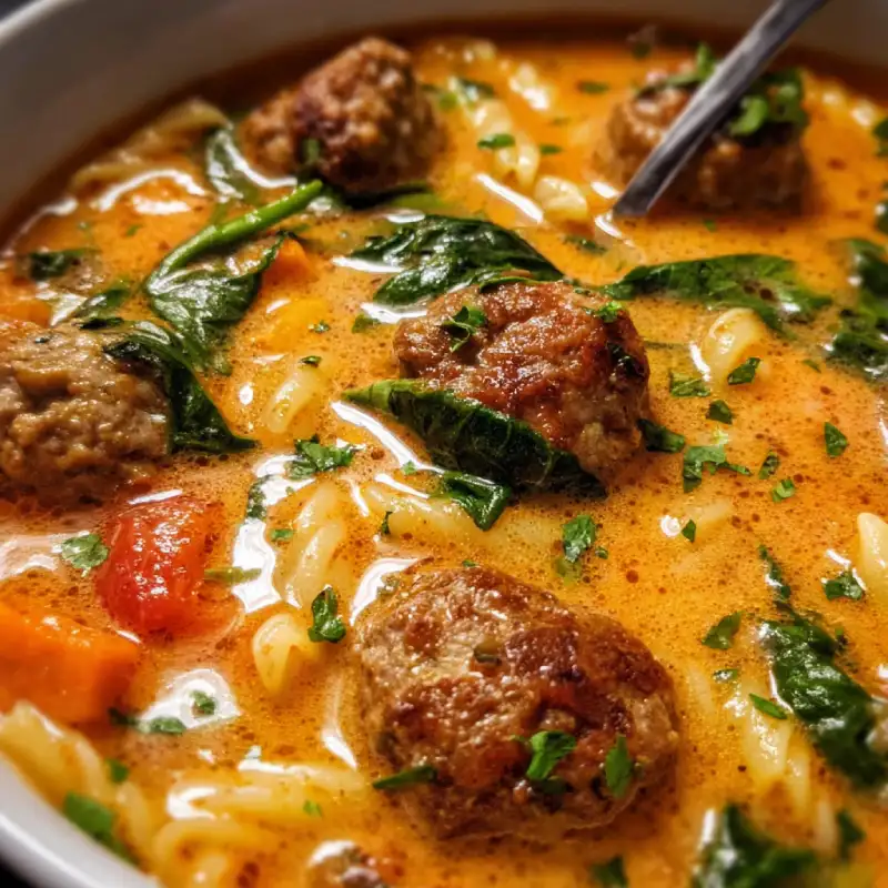 Creamy Italian Meatball Soup