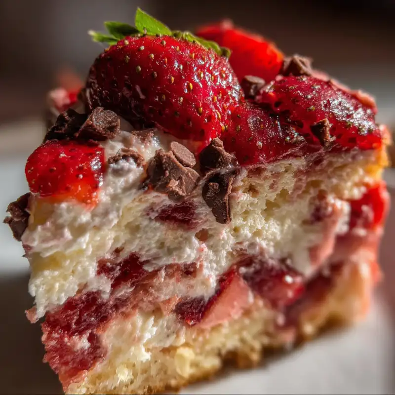 Strawberry Earthquake Cake