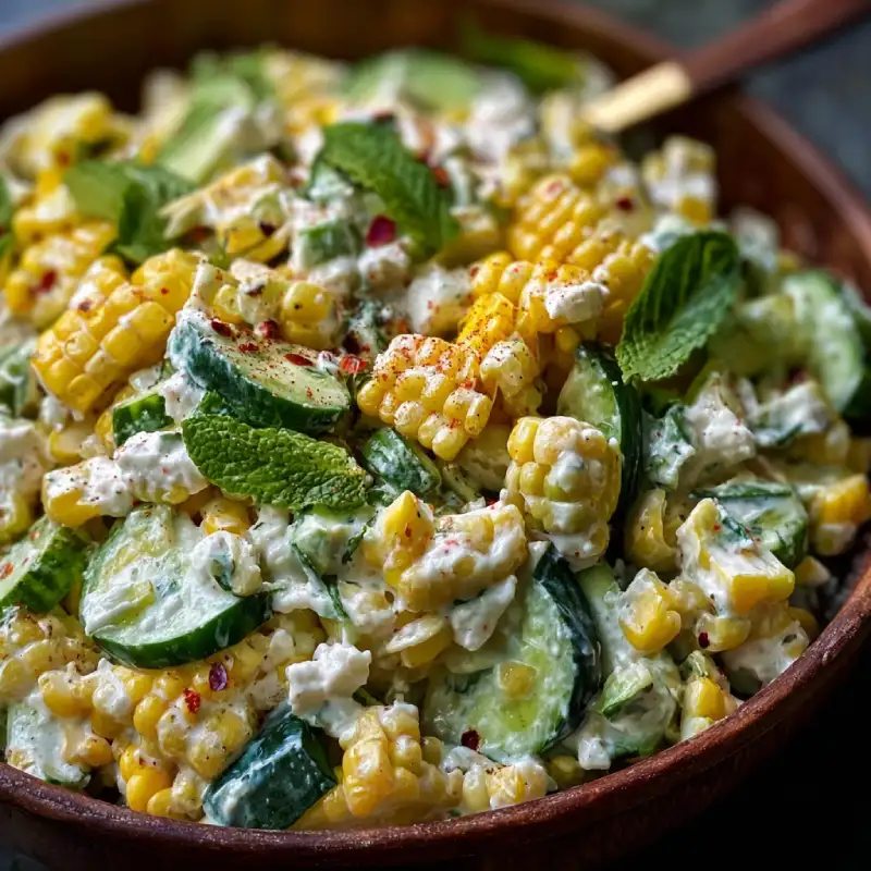 Street Corn Creamy Cucumber Salad