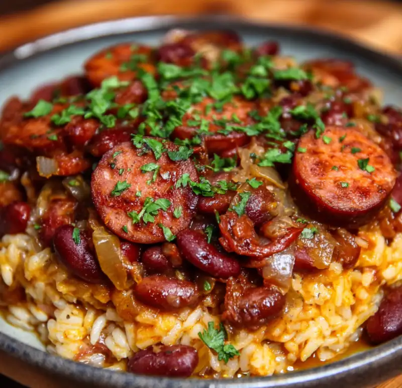 Delicious Cozy Red Beans and Rice with Smoked Sausage Recipe