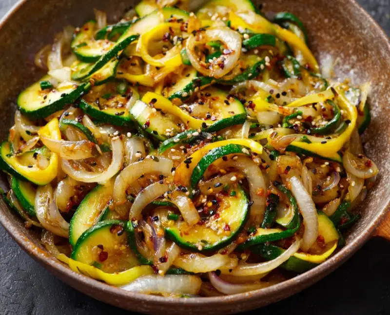 Japanese Zucchini & Onion Stir-Fry
