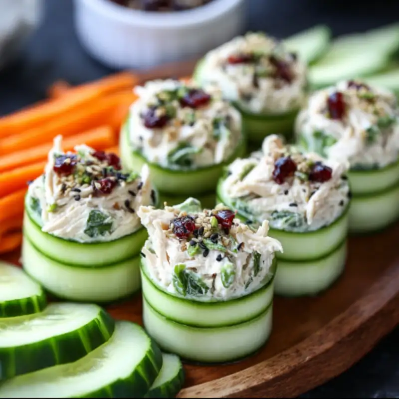 Chicken Salad Cucumber Roll Ups