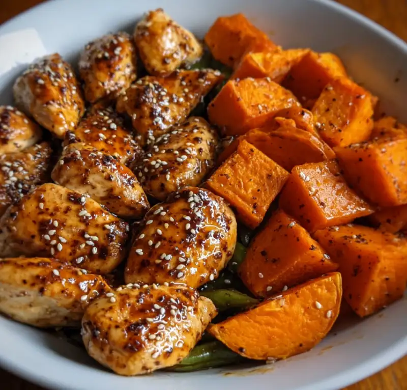 Honey Garlic Chicken and Sweet Potato