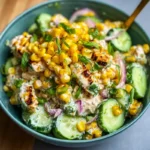 Street Corn Creamy Cucumber Chicken Salad