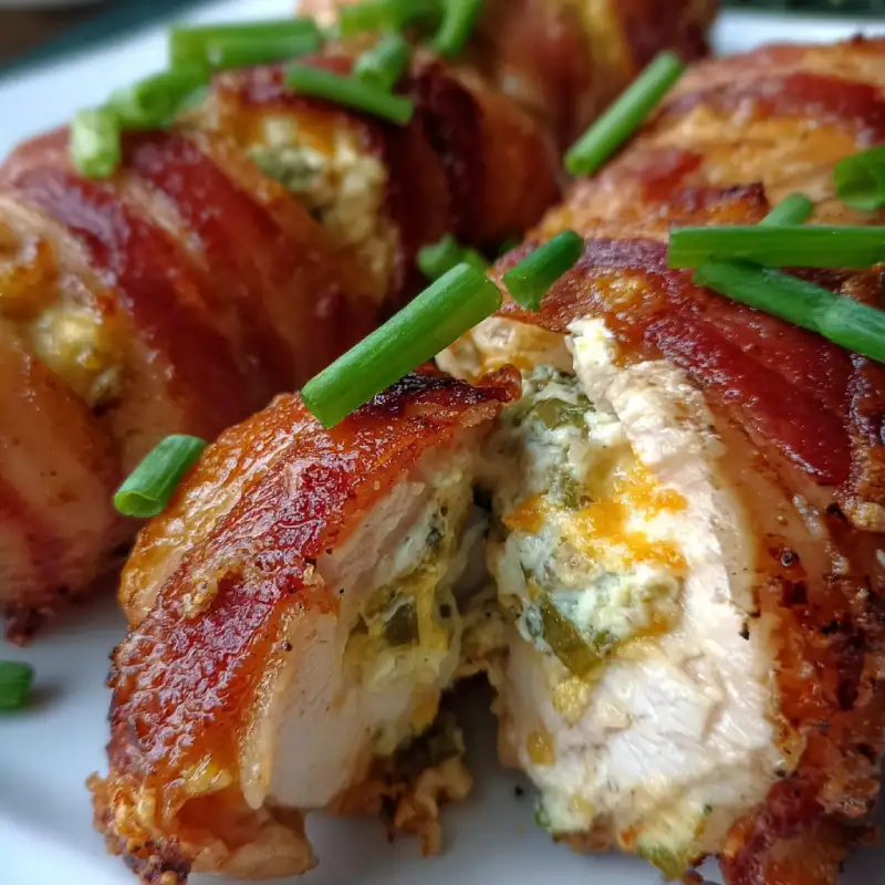Bacon Wrapped Jalapeno Popper Chicken