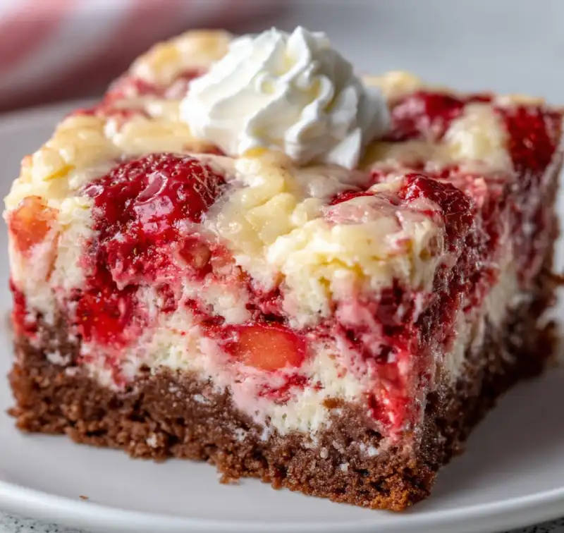 Strawberry Earthquake Cake