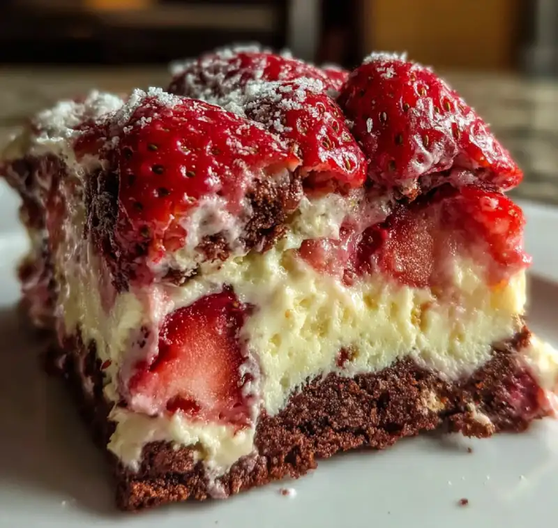 Strawberry Earthquake Cake