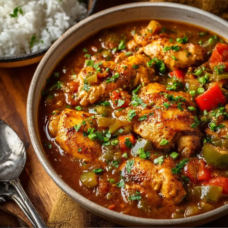 Chicken Stewed Louisiana Style
