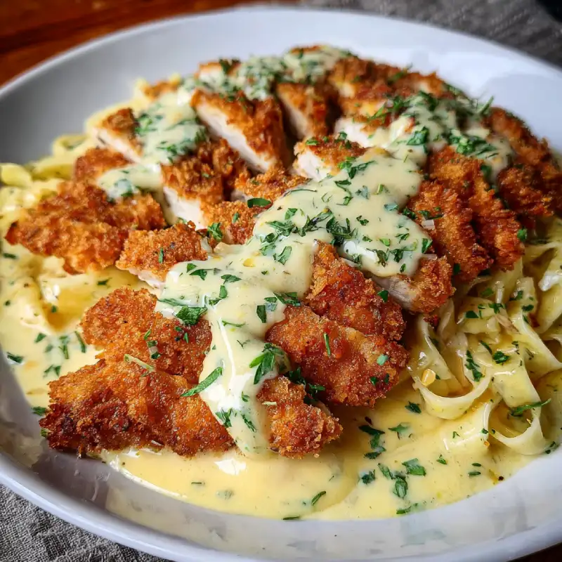 Crispy Chicken with Creamy Sauce