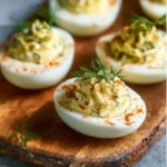 Simple Dill Pickle Deviled Eggs