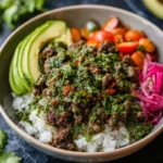 Chimichurri Ground Beef Bowls