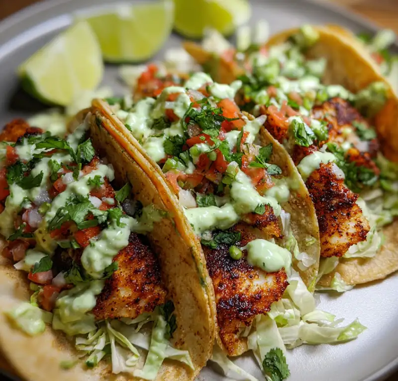 Baja Fish Tacos with Delicious Avocado Crema