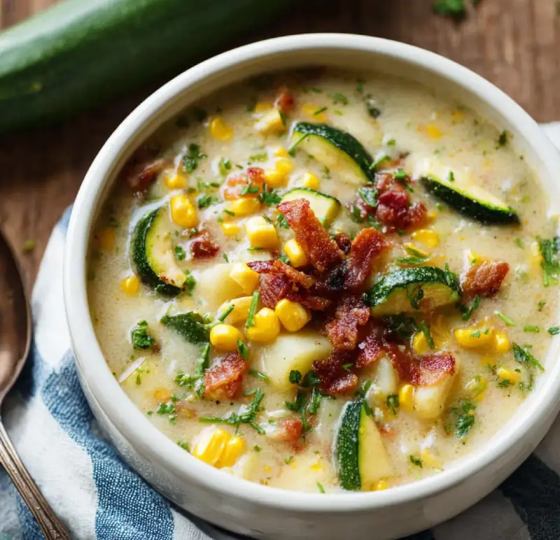 Hearty Potato Corn Zucchini Soup
