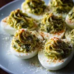 Pesto Parmesan Deviled Eggs