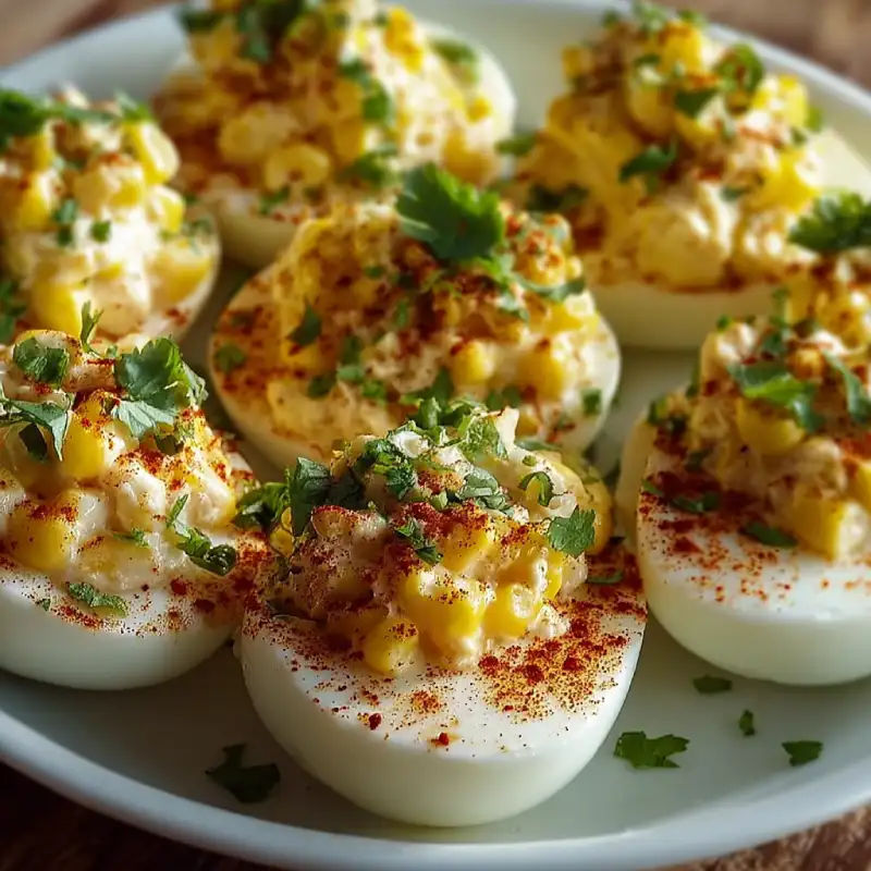 Mexican Street Corn Deviled Eggs