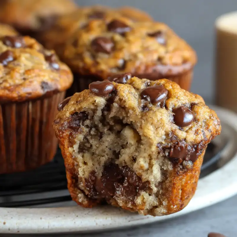 Banana Espresso Chocolate Chip Muffins