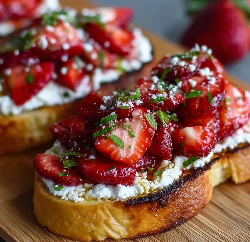 Roasted Strawberry Whipped Ricotta Toast