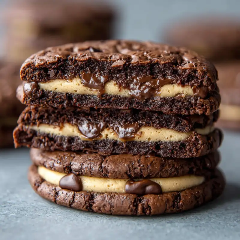 Brownie Cookies Stuffed with Cookie Dough