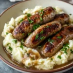 Irish Bangers and Colcannon Recipe with Guinness Gravy