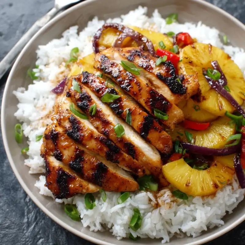 Hawaiian Chicken with Coconut Rice