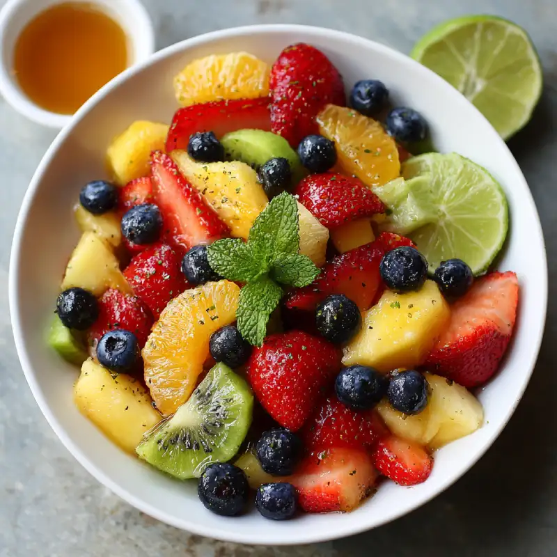 Fruit Salad with Honey Lime Dressing