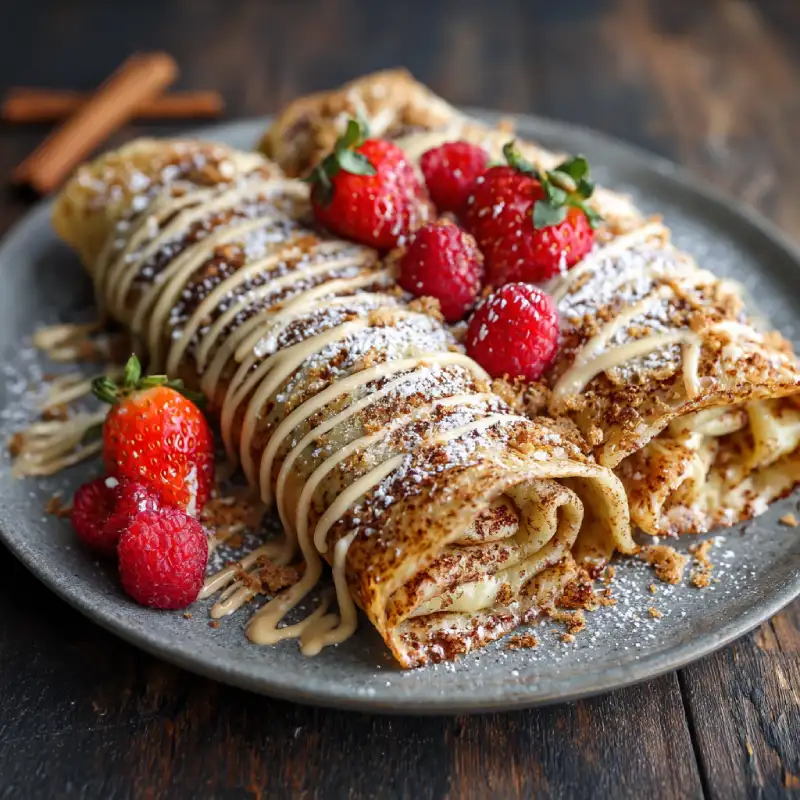 Cinnamon Roll Protein Crepes