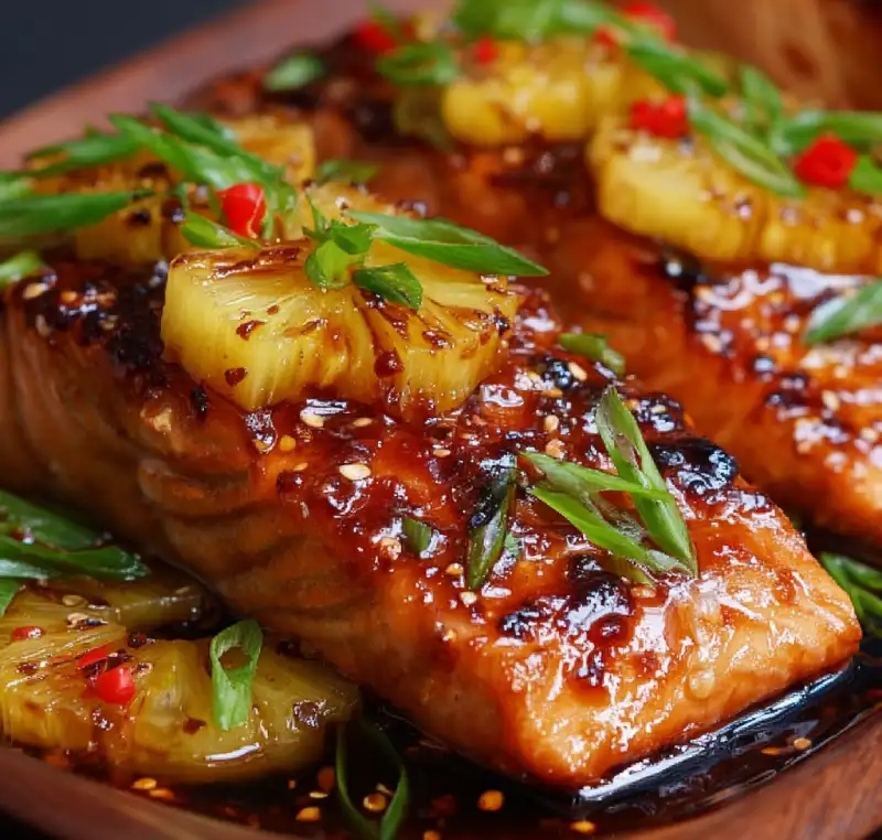 Honey Pineapple Glazed Salmon