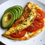 Avocado and Cheesy Tomato Omelette