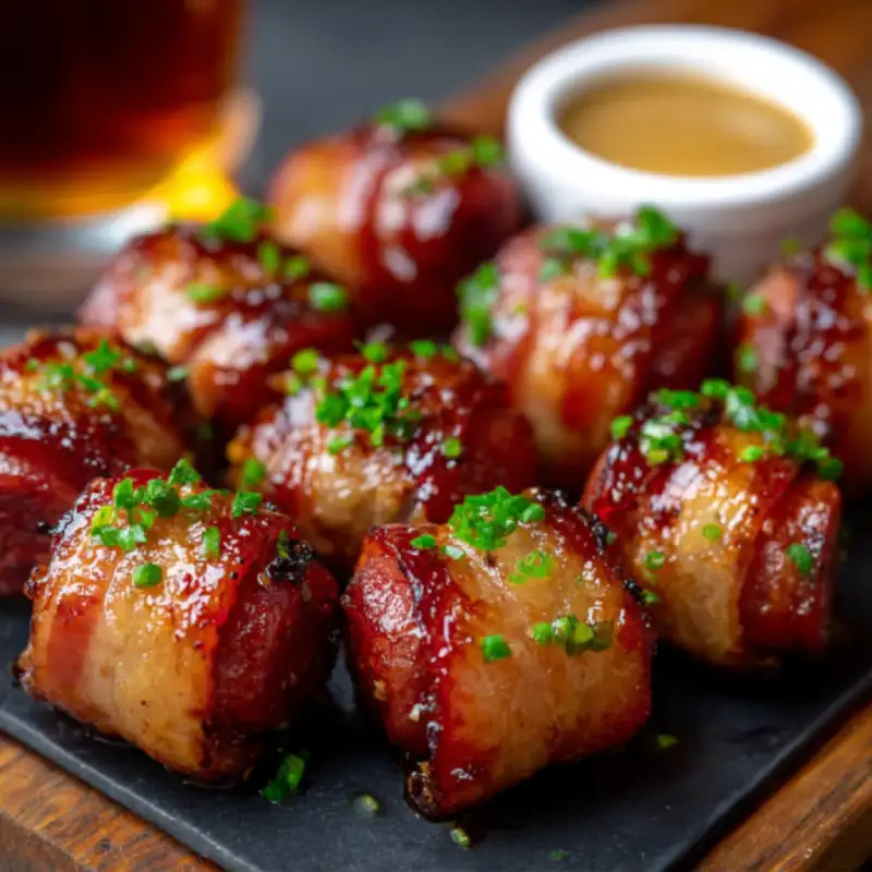 Bite-Sized Bacon-Wrapped Kielbasa Snacks