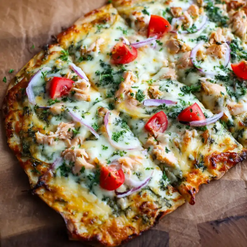 Salmon Tortilla Pizza