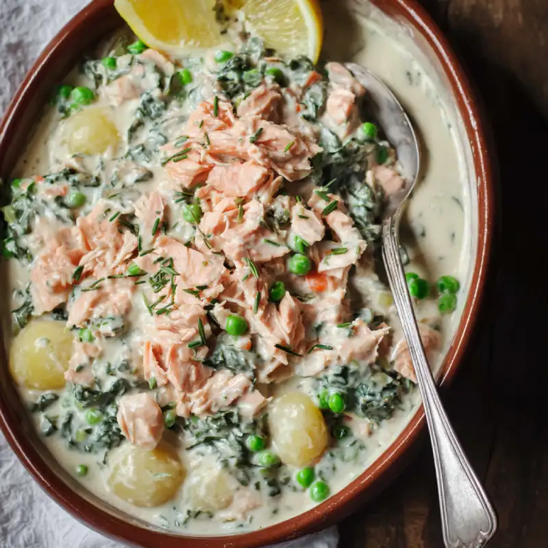 Healthy Creamy Leftover Salmon