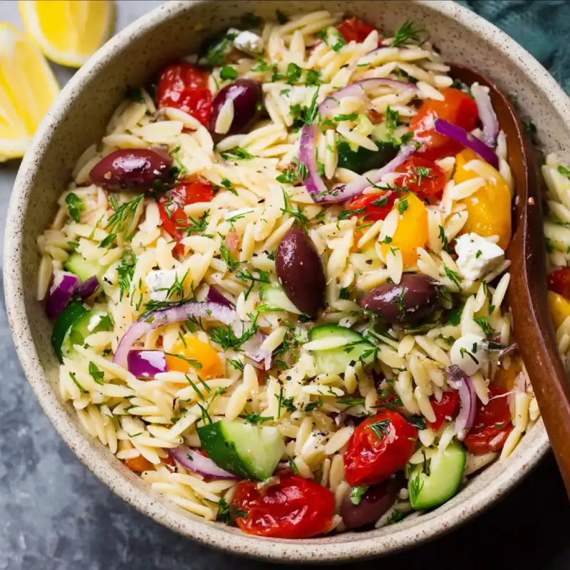 Juicy Mediterranean Orzo Pasta Salad
