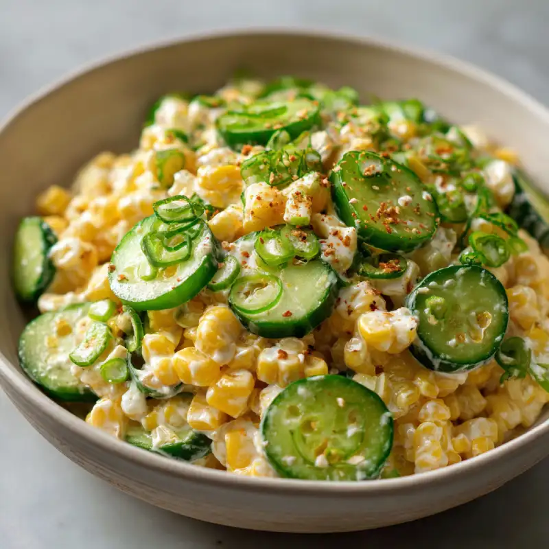 Street Corn Creamy Cucumber Salad