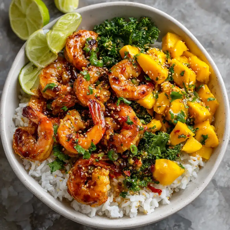 Delicious Sweet Chili Mango Shrimp Bowl Recipe
