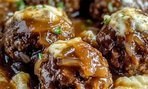 Crock Pot French Onion Meatballs
