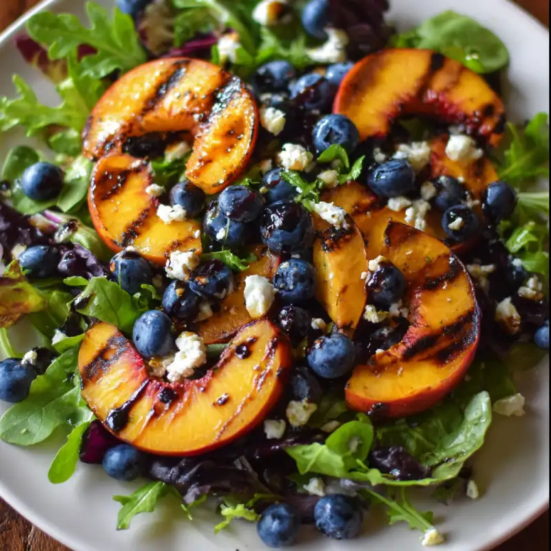 Grilled Peach Blueberry Salad