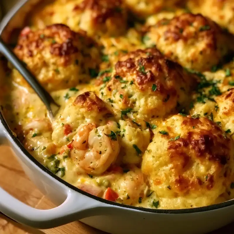 Cheddar Bay Biscuit Seafood Pot Pie