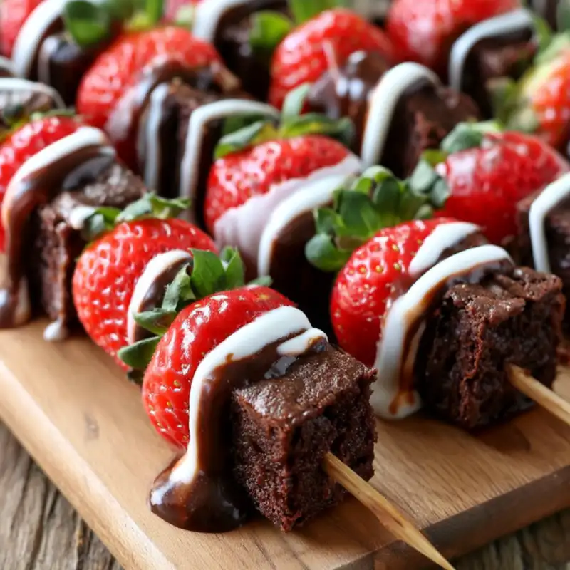 Strawberry Brownie Kabobs