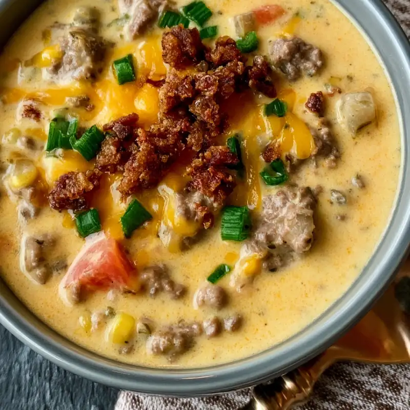 Crockpot Cheeseburger Soup