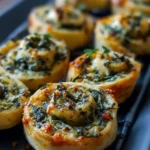 Bite-Sized Spinach Cheese Dip Pinwheels