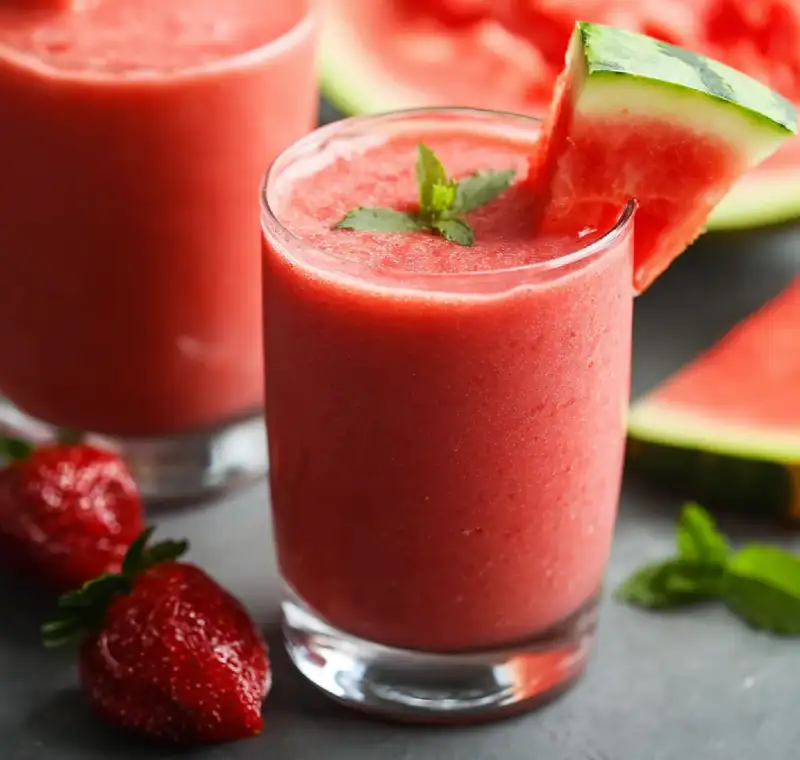 Creamy Watermelon Smoothie with Frozen Strawberry