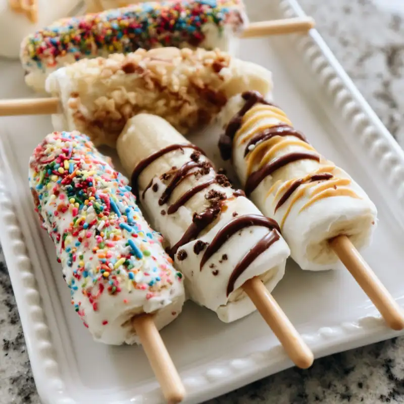 Frozen Yogurt Banana Pops